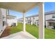Private backyard with patio and view of community at 1247 Sunny Lake Dr, Lawrenceville, GA 30043