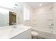 Clean bathroom with a bathtub and shower combo at 1247 Sunny Lake Dr, Lawrenceville, GA 30043