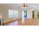 Living room with hardwood floors, fireplace and front door at 4002 Cheoah Dr, Douglasville, GA 30135