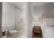 Clean bathroom with a shower and modern finishes at 1820 Peachtree Nw St # 303, Atlanta, GA 30309