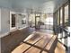 Spacious screened porch with tile flooring, ceiling fan and access to backyard at 6049 Shallow Wood Ct, Douglasville, GA 30135