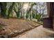 Sloped backyard with stone retaining wall and steps at 1098 Jefferson Ave, East Point, GA 30344