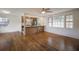 Spacious living room with hardwood floors and ceiling fan at 1098 Jefferson Ave, East Point, GA 30344