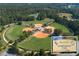 Aerial view of Hobgood Park, featuring multiple softball fields at 230 Ascott Ln, Woodstock, GA 30189