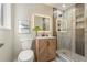 Modern bathroom with a large walk-in shower and stylish vanity at 2716 Riggs Dr, East Point, GA 30344