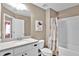 Clean bathroom with a tub shower combo at 2805 Ellis Pointe Ave, Conyers, GA 30094