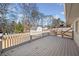 Back deck showing the backyard view of the home's surroundings and detached shed at 2480 Melody Nw Ln, Kennesaw, GA 30152