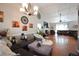 Living room with hardwood floors and comfortable seating at 123 Hollow Springs Dr, Hiram, GA 30141