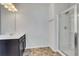 Bathroom with shower and dark brown vanity at 204 Hickory Commons Way, Canton, GA 30115