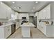 Modern kitchen with white cabinets and a large island at 5102 Anclote Dr, Alpharetta, GA 30022