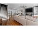 Bright living room with wood floors, a ceiling fan, and a comfortable couch at 160 Vanira Se Ave # A, Atlanta, GA 30315