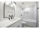 Modern bathroom with white subway tiles and black fixtures at 380 Atwood Nw Dr, Marietta, GA 30064