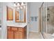 Bathroom with vanity, shower, and tile flooring at 1806 Adagio Dr, Alpharetta, GA 30009