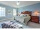 Serene light blue bedroom with king bed and plenty of natural light at 1401 Walcutts Nw Way, Marietta, GA 30064