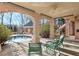 Brick patio with seating area and pool view at 1401 Walcutts Nw Way, Marietta, GA 30064
