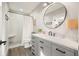 Basement bathroom with walk-in shower and modern vanity at 159 Geneva Rd, Canton, GA 30114