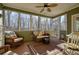 Relaxing screened porch with wicker furniture and wooded views at 159 Geneva Rd, Canton, GA 30114