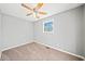 Spacious bedroom with neutral walls, ceiling fan and carpet flooring at 4242 Clearview Dr, Douglasville, GA 30134