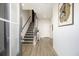 Bright and spacious entryway with hardwood floors and staircase at 200 Wallace St, Fayetteville, GA 30214