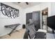 Contemporary office space featuring stylish artwork, plush carpet, and modern desk setup at 200 Wallace St, Fayetteville, GA 30214