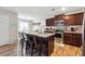 Open kitchen boasts stainless steel appliances and an island at 218 Cynthia Ct, Dallas, GA 30157
