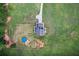 Aerial view of house, detached garage, and inground pool at 615 Henderson Mill Rd, Covington, GA 30014