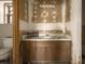 Unfinished bathroom with wood vanity and marble countertop at 1875 Abbie Ln, Jonesboro, GA 30236