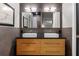 Modern bathroom with double sinks and a large mirror at 1544 Bullard Rd, Powder Springs, GA 30127
