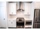 Modern kitchen with stainless steel appliances and white cabinets at 5215 Riden Ct, Buford, GA 30518