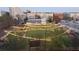 Aerial view of a charming event lawn with string lights and outdoor seating, creating a magical ambiance at 250 Pharr Ne Rd # 607, Atlanta, GA 30305