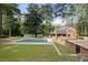 Relaxing pool area with a large yard and brick wall at 1790 Garraux Nw Rd, Atlanta, GA 30327