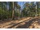 Wooded backyard with pine straw and tall trees at 1790 Garraux Nw Rd, Atlanta, GA 30327