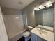Bathroom with vanity, toilet and shower stall at 6403 Walnut Way, Union City, GA 30291