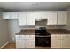 White cabinets and granite countertops in this kitchen at 6403 Walnut Way, Union City, GA 30291
