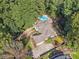 Aerial view of house, pool, and surrounding woods at 2505 Ridgehurst Dr, Buford, GA 30518