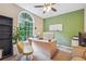 Bright home office featuring a large window and built-in shelving at 2505 Ridgehurst Dr, Buford, GA 30518