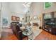 Spacious living area with hardwood floors, fireplace and recessed lighting at 2505 Ridgehurst Dr, Buford, GA 30518