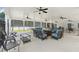 Covered patio with fire pit and comfortable seating at 2505 Ridgehurst Dr, Buford, GA 30518