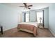 Bedroom featuring a ceiling fan, carpeted floors, and natural light at 42 Millstone Gln, Dallas, GA 30157