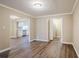 Dining room with hardwood floors and views of the kitchen at 2848 Baker Ridge Nw Dr, Atlanta, GA 30318