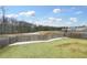 Fenced backyard with grassy area and wooded backdrop at 80 Forray Dr, Covington, GA 30016