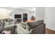 Cozy living room featuring hardwood floors, gray couches, and a flat-screen TV at 1683 Briarcliff Rd, Atlanta, GA 30306