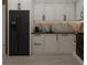 Modern kitchen with black appliances and white cabinets at 6305 Shannon Pkwy # 112, Union City, GA 30291