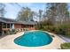 Large kidney-shaped pool, surrounded by lush landscaping at 10170 Cedar Grove Rd, Chattahoochee Hills, GA 30213