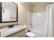Clean bathroom, granite vanity, and shower/tub combo at 307 Cinnamon Bark Pass, Locust Grove, GA 30248