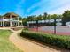 Tennis courts with pavilion and surrounding landscaping at 4251 Sheffield Nw Ct, Kennesaw, GA 30144