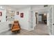 Bright home office with built-in shelving and French doors leading to hallway at 856 Briarcliff Ne Rd # 25, Atlanta, GA 30306