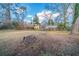 View of backyard with tree stump, blue sky, and single story house at 2802 Mcafee Rd, Decatur, GA 30032