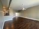 Spacious living room with hardwood floors and ceiling fan at 502 Pryor Sw St # 322, Atlanta, GA 30312