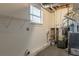 Basement utility area with water heater, storage, and small window at 4547 Doral Sw Dr, Atlanta, GA 30331